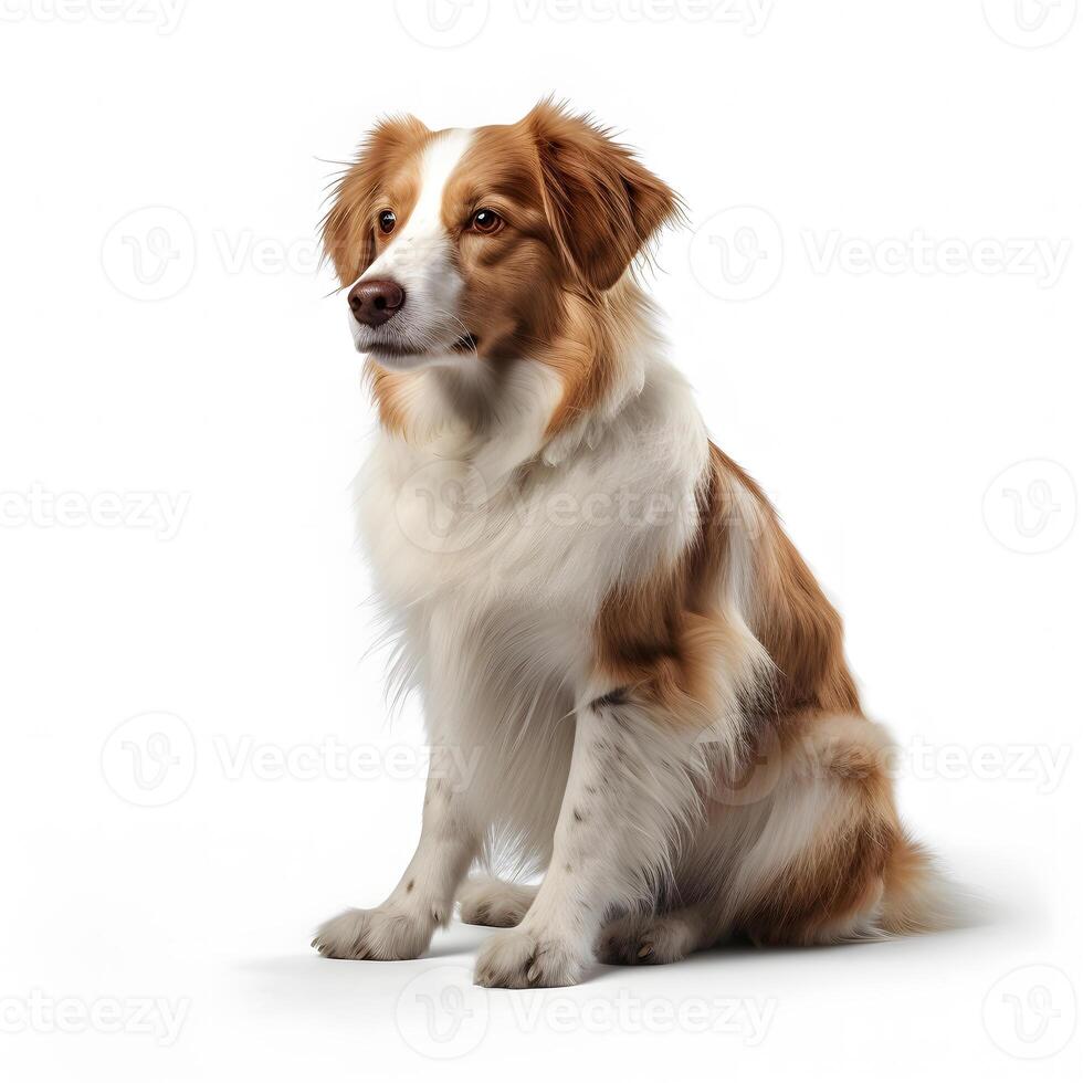 ai generativ kooiker hond jeon Rasse Hund isoliert auf ein Weiß Hintergrund foto