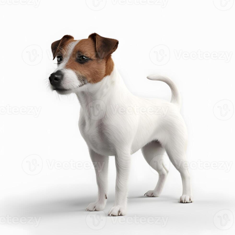 ai generativ Jack russel Terrier Rasse Hund isoliert auf ein Weiß Hintergrund foto