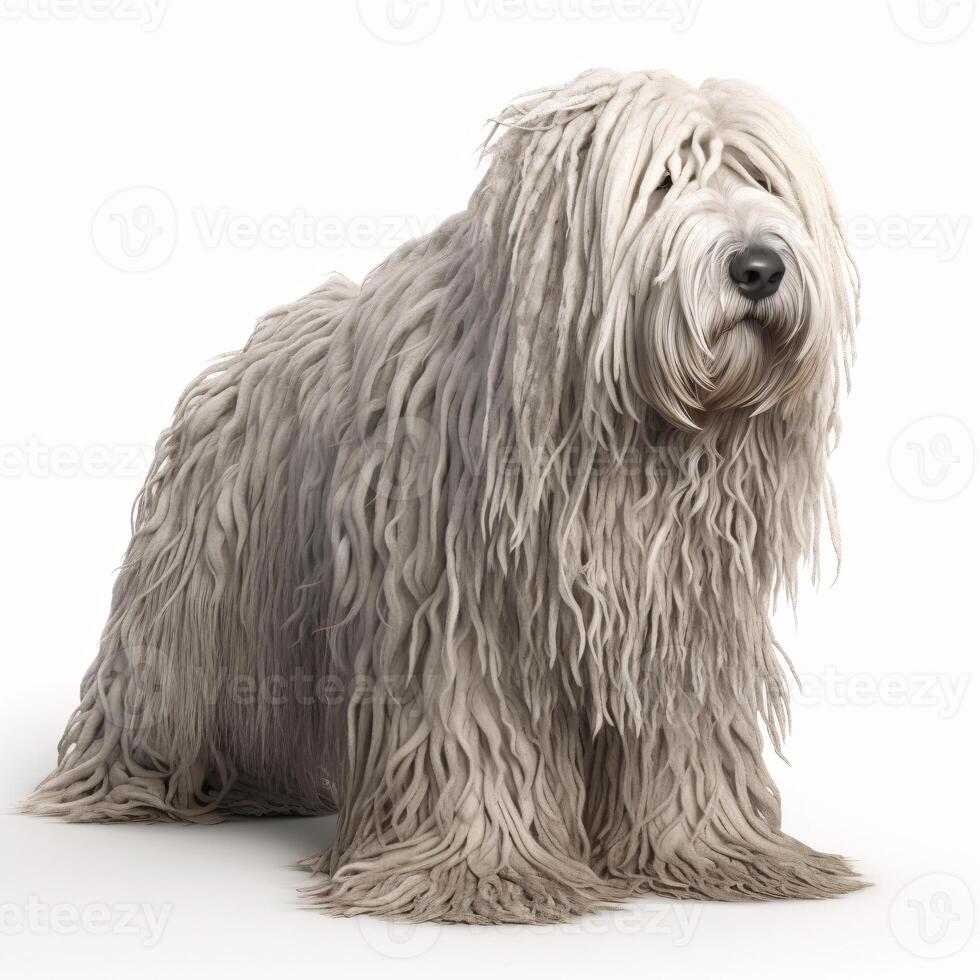 ai generativ komondor Rasse Hund isoliert auf ein klar Weiß Hintergrund foto