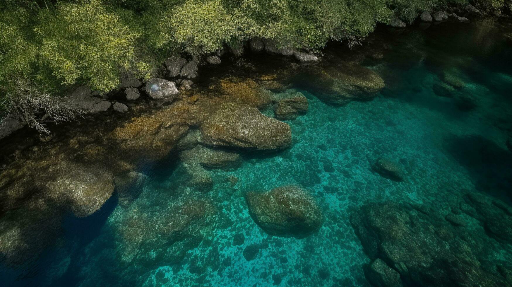 unter Wasser Szene mit Riff und Fische ai generiert foto