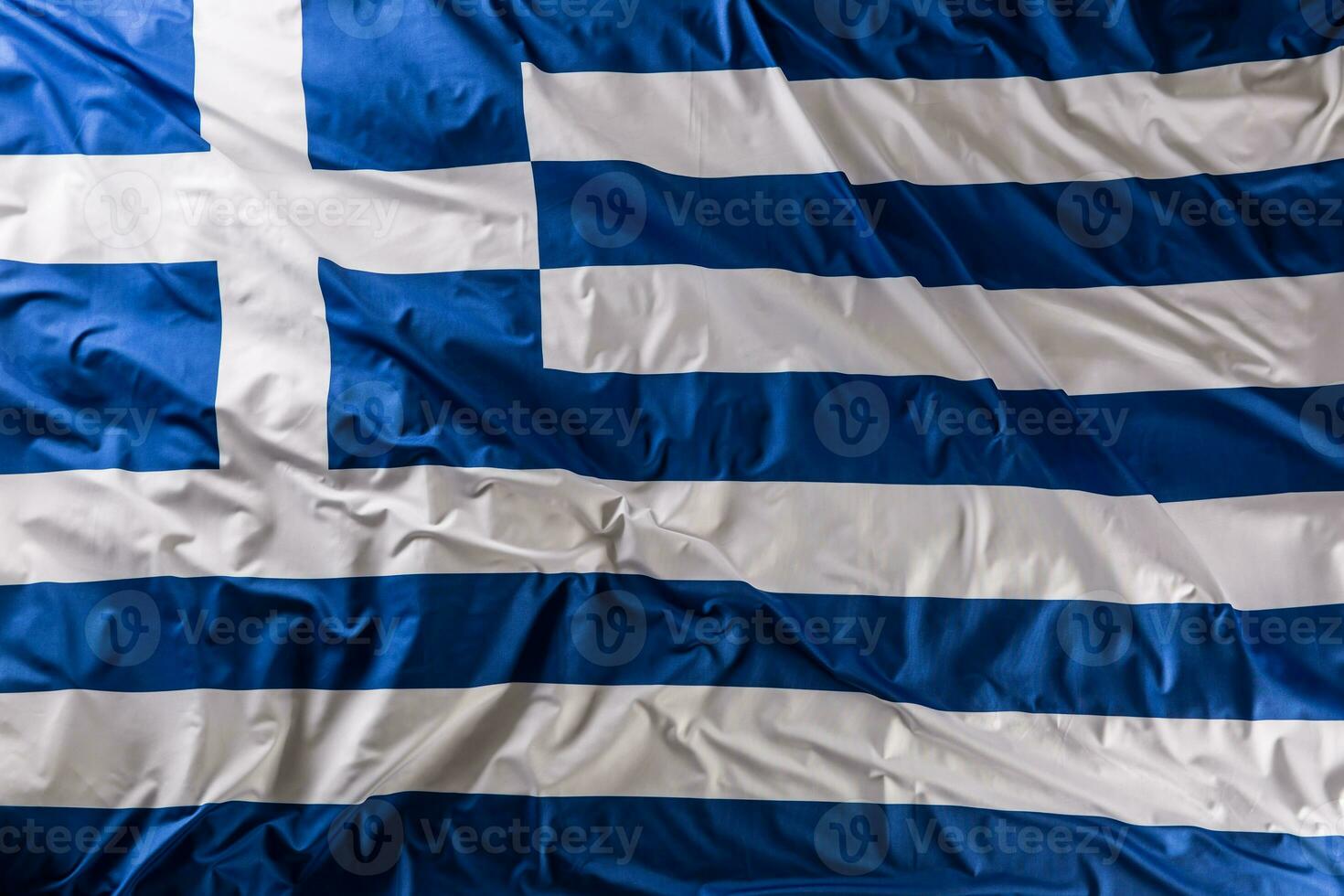 Griechenland Flagge winken im das Wind - - oben von Aussicht foto