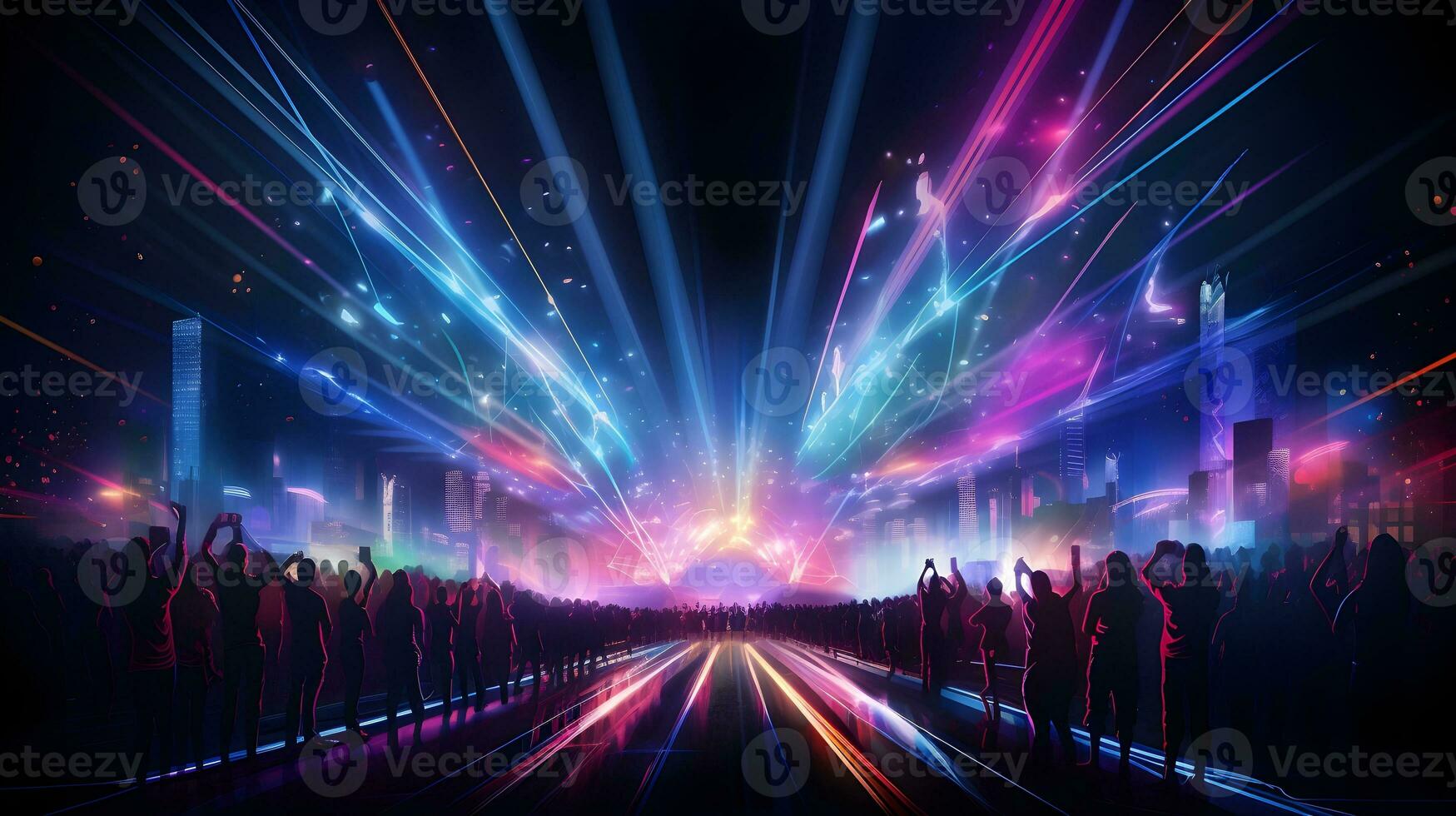 edm Festival mit Beleuchtung Konzert Hintergrund foto