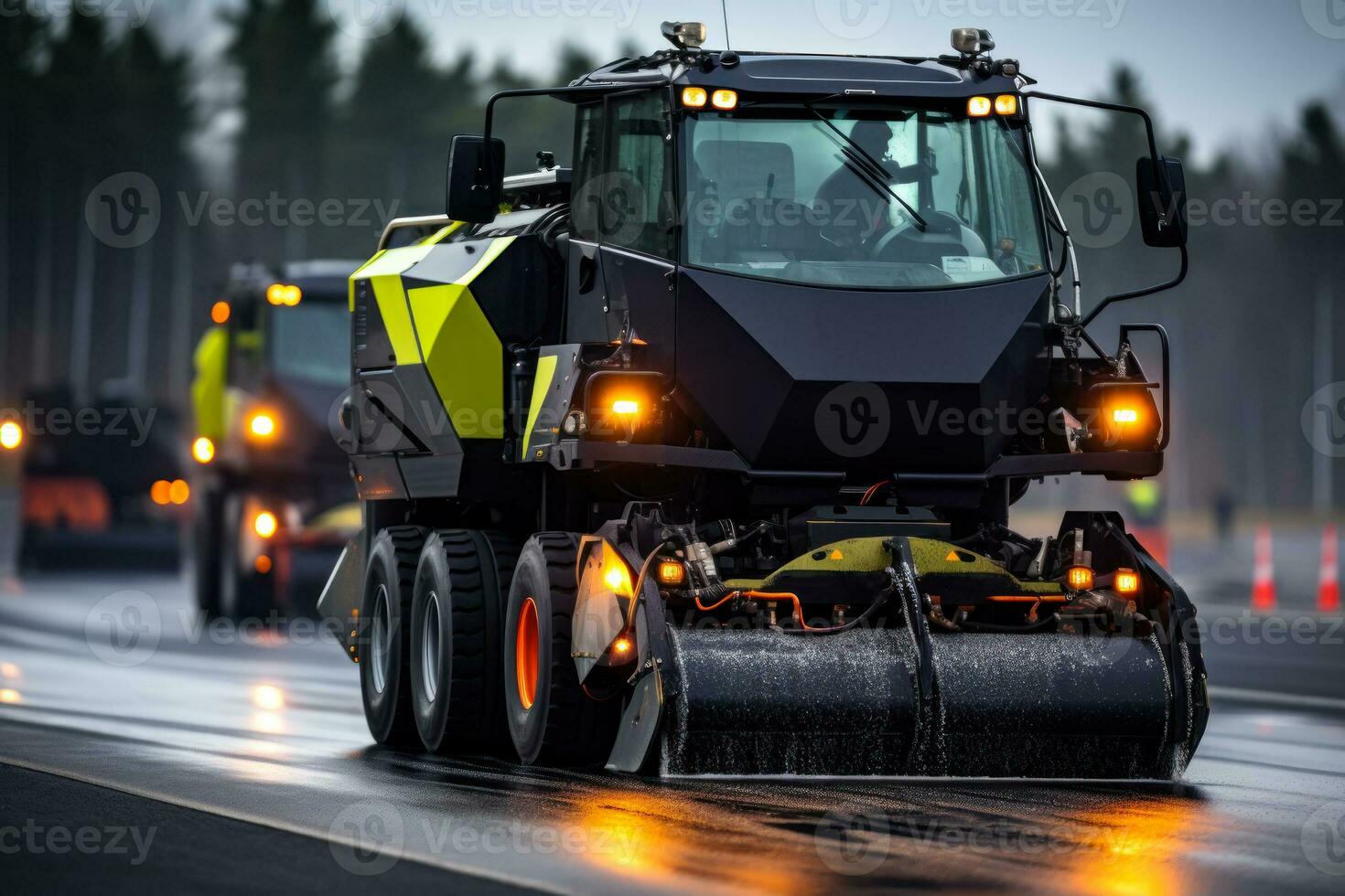 Asphalt Straße Reparatur generativ ai foto