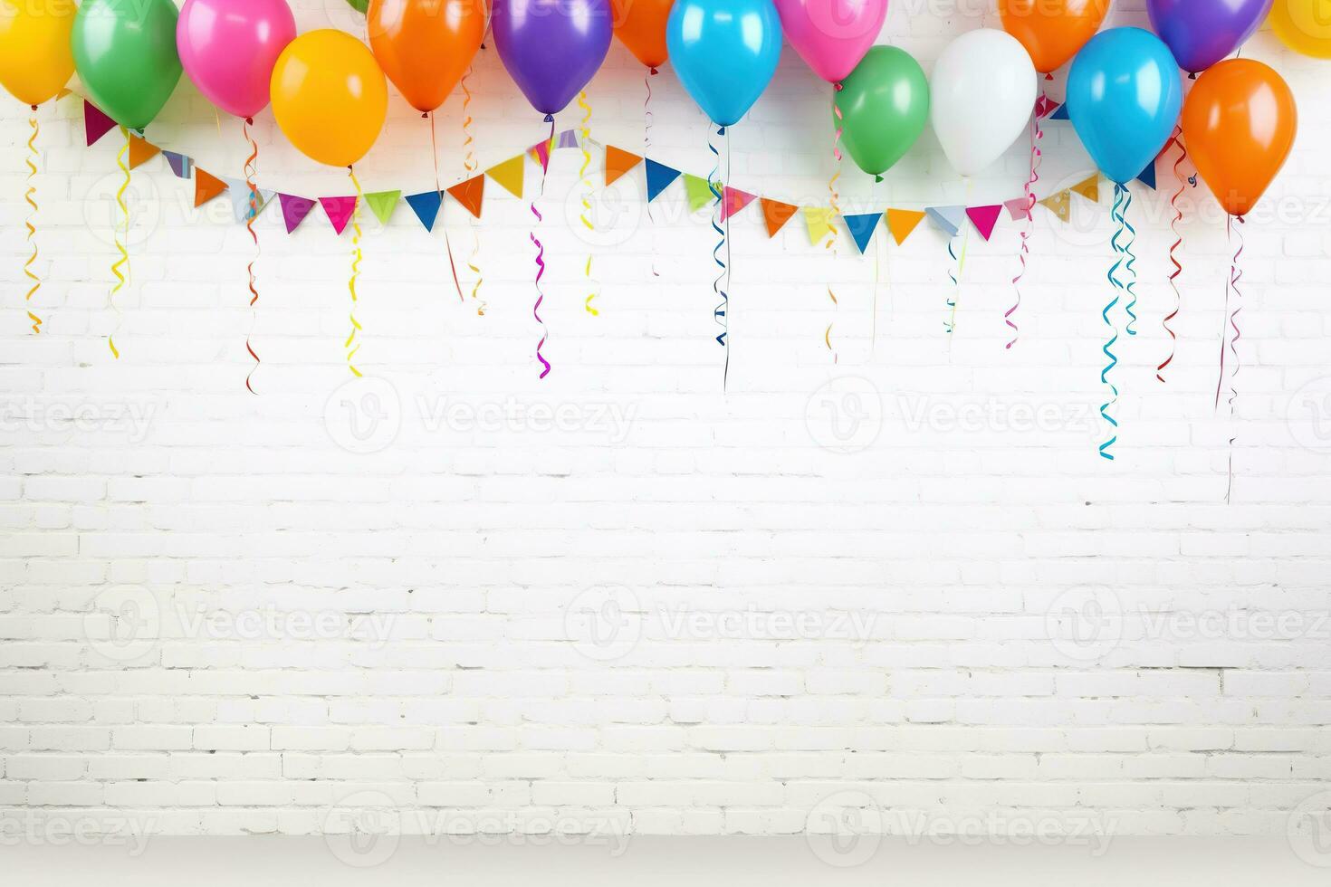 bunt Luftballons und Konfetti. bunt Party Luftballons mit Konfetti. ai generiert foto