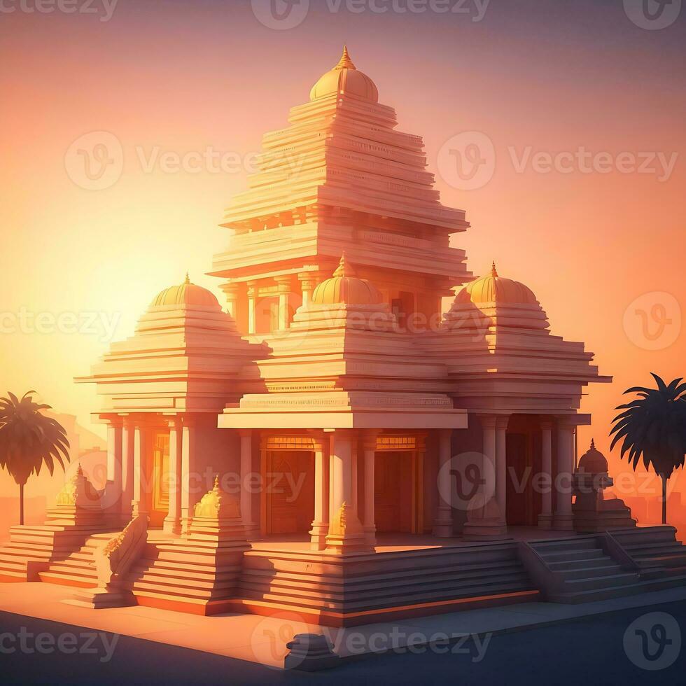 ai's Vision zum modern Hindu Tempel Bilder foto