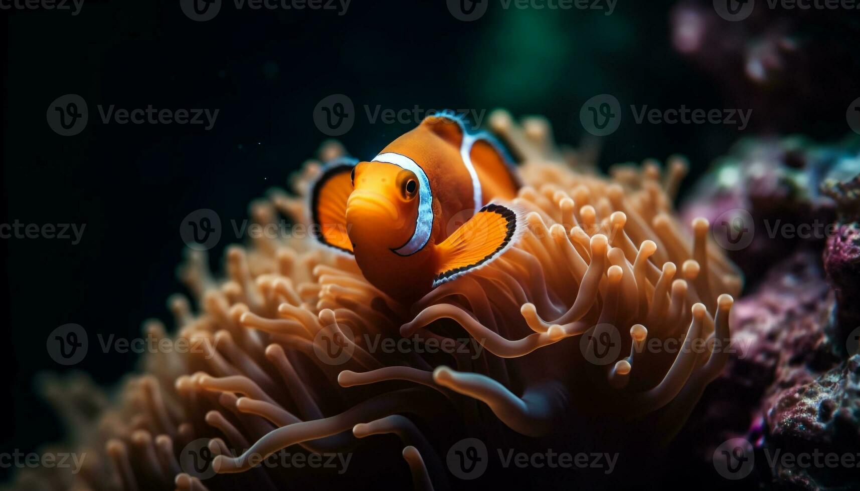 unter Wasser Riff, Fisch, Natur, Blau, tropisch Klima, Koralle, Meer Leben, Clown Fisch, Tauchen Tauchen generiert durch ai foto