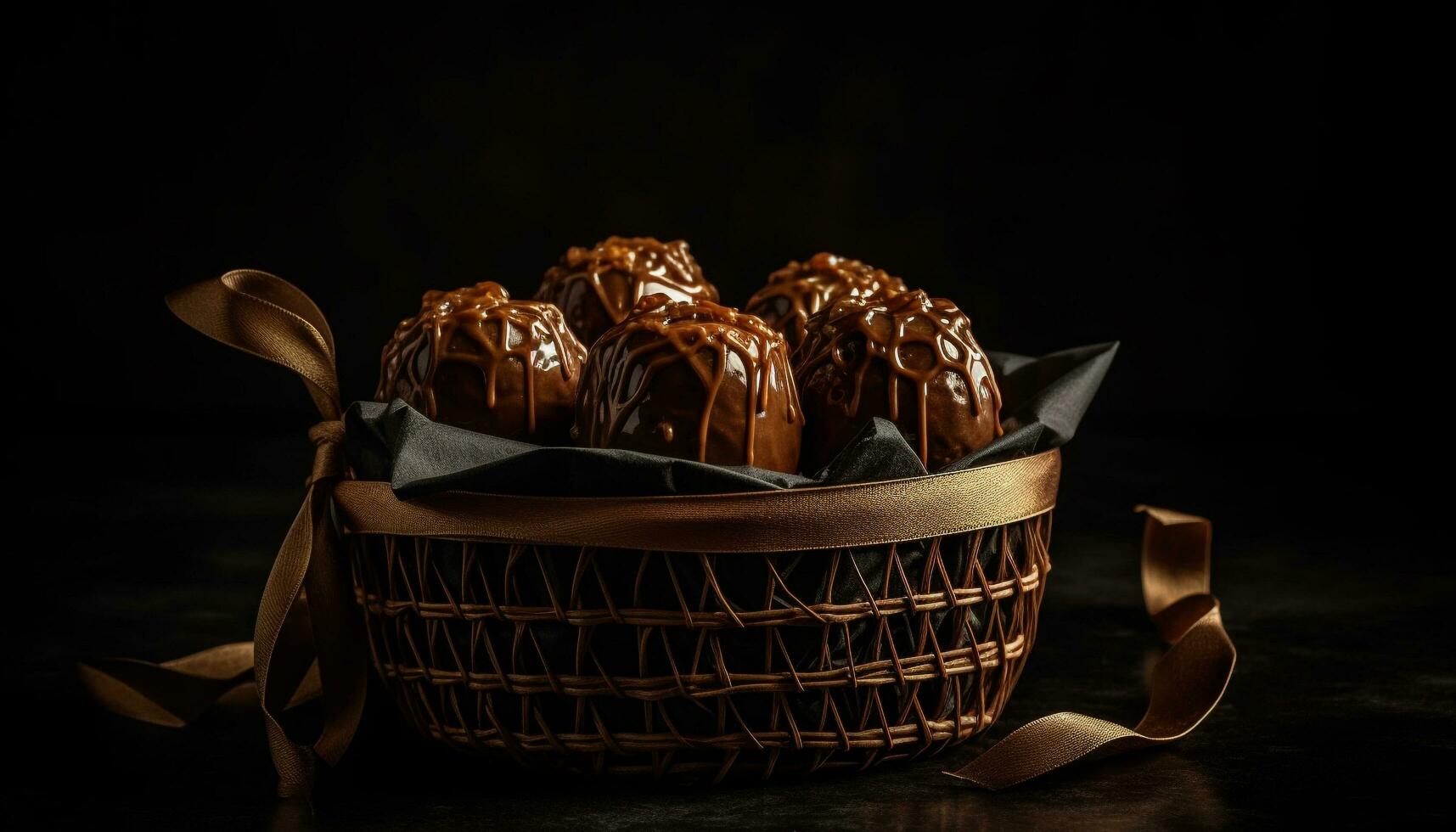 hausgemacht Schokolade Trüffel Nachtisch, ein Süss Gourmet Genuss auf Holz generiert durch ai foto