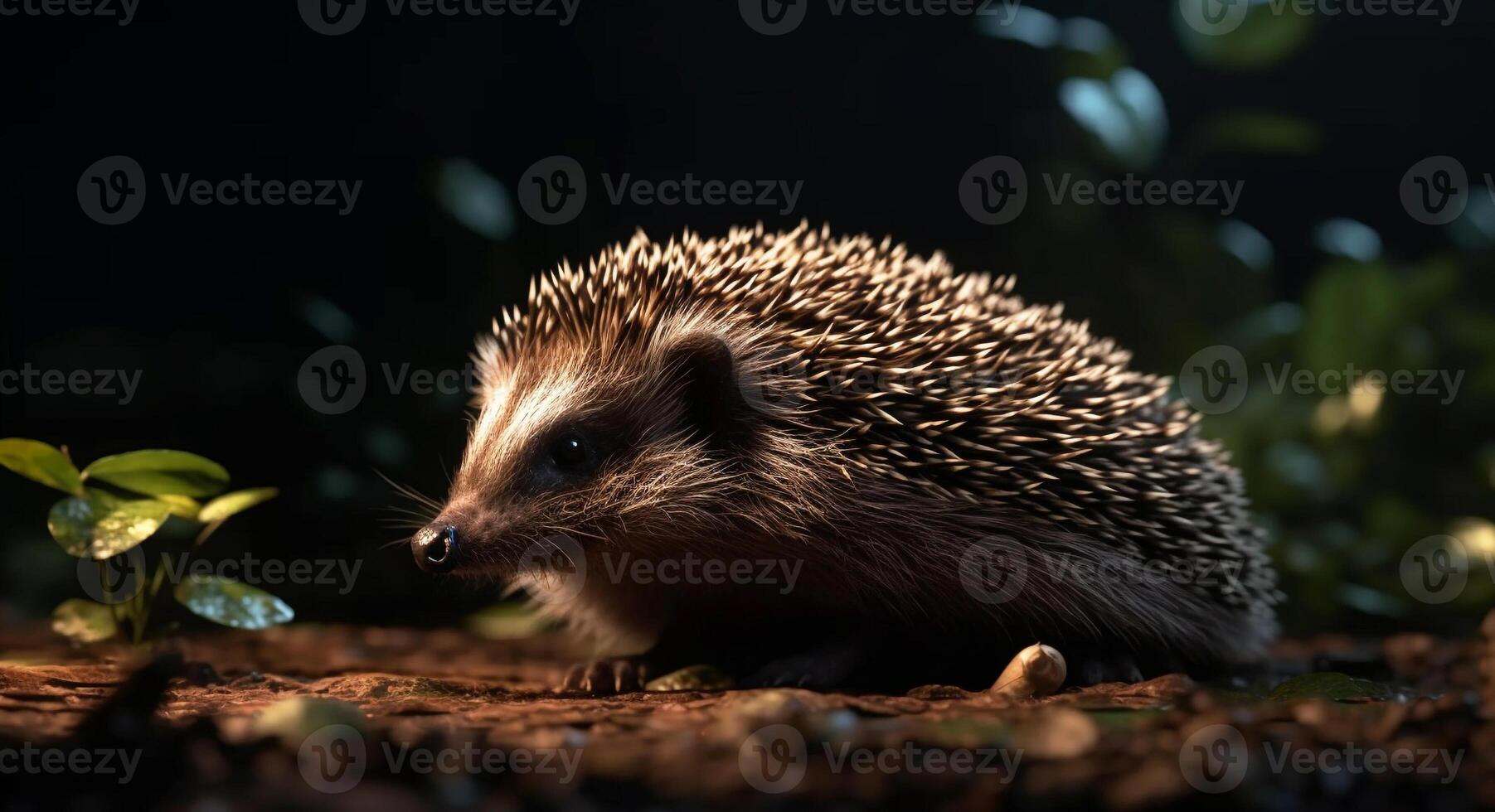 süß Igel im Natur, klein Säugetier mit Borste und Pelz generiert durch ai foto