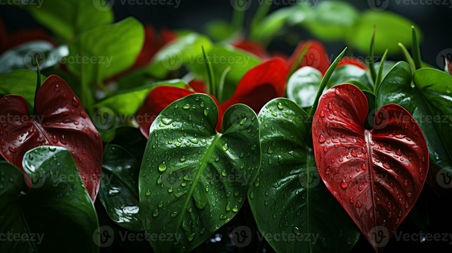 Anthurium jenmanii Blatt Pflanze Blatt Hintergrund foto