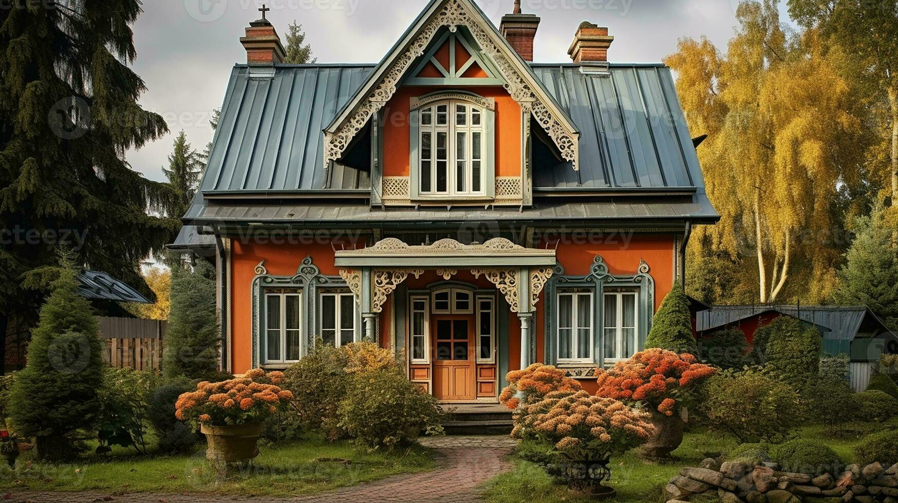 Foto von ein klassisch Haus im retro Stil