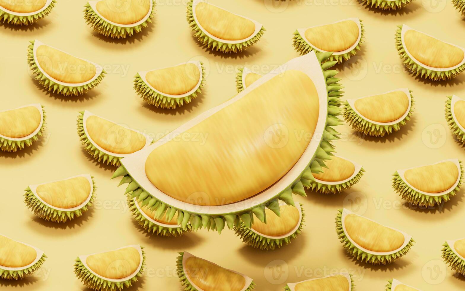 das Obst Durian, köstlich Frucht, 3d Wiedergabe. foto