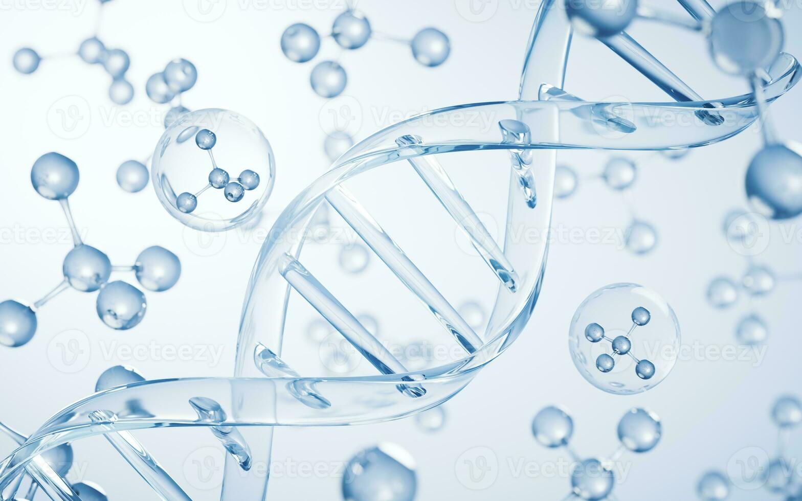 DNA und Biologie Konzept, 3d Wiedergabe. foto