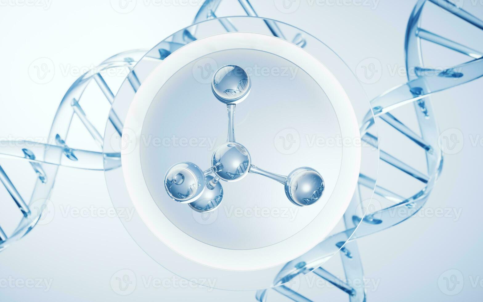 DNA und Biologie Konzept, 3d Wiedergabe. foto