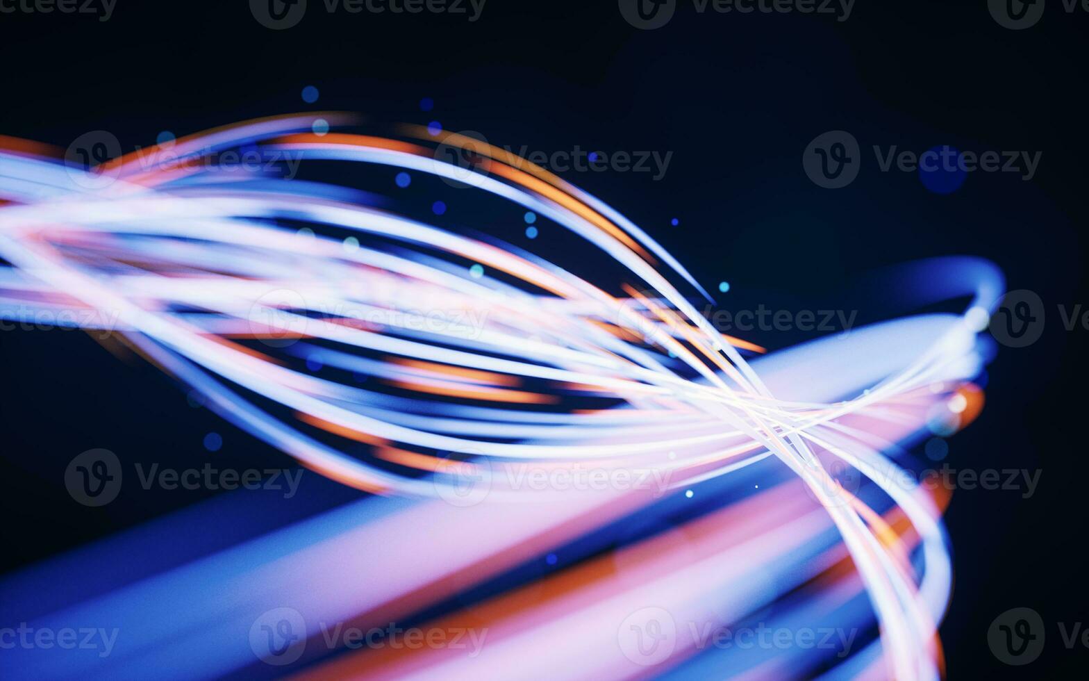 fließend Kurven mit glühend Neon- Linien, 3d Wiedergabe. foto
