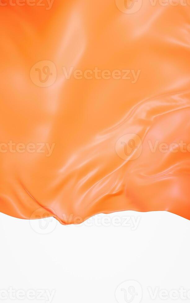 fließend Orange Stoff Hintergrund, 3d Wiedergabe. foto