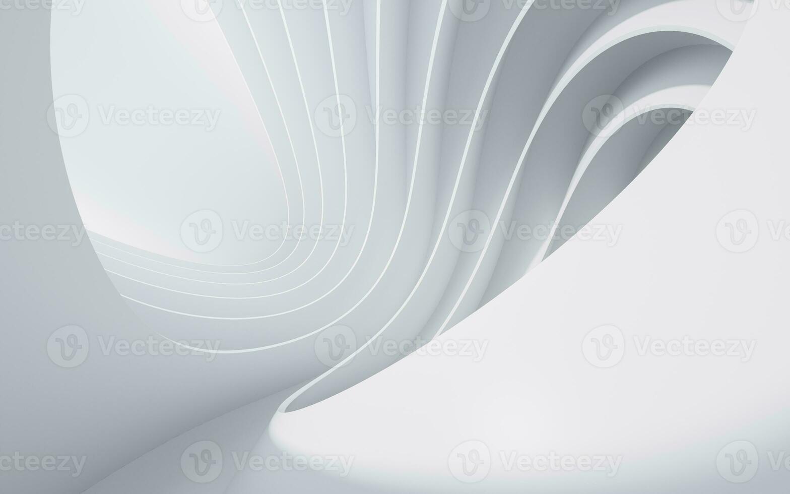 abstrakt Weiß Kurve Geometrie Hintergrund, 3d Wiedergabe. foto