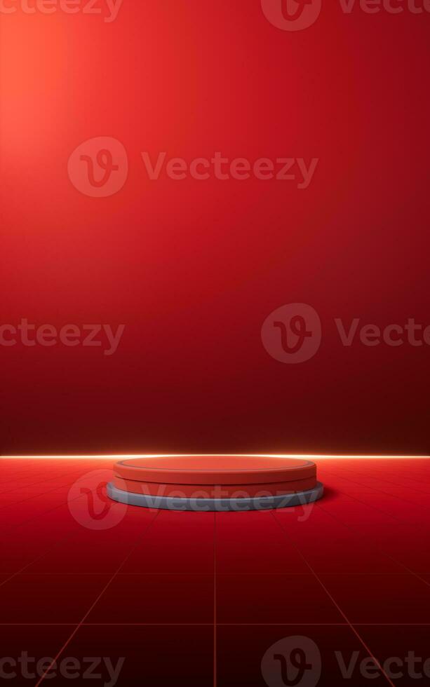 rot luxuriös Bühne Hintergrund, 3d Wiedergabe. foto