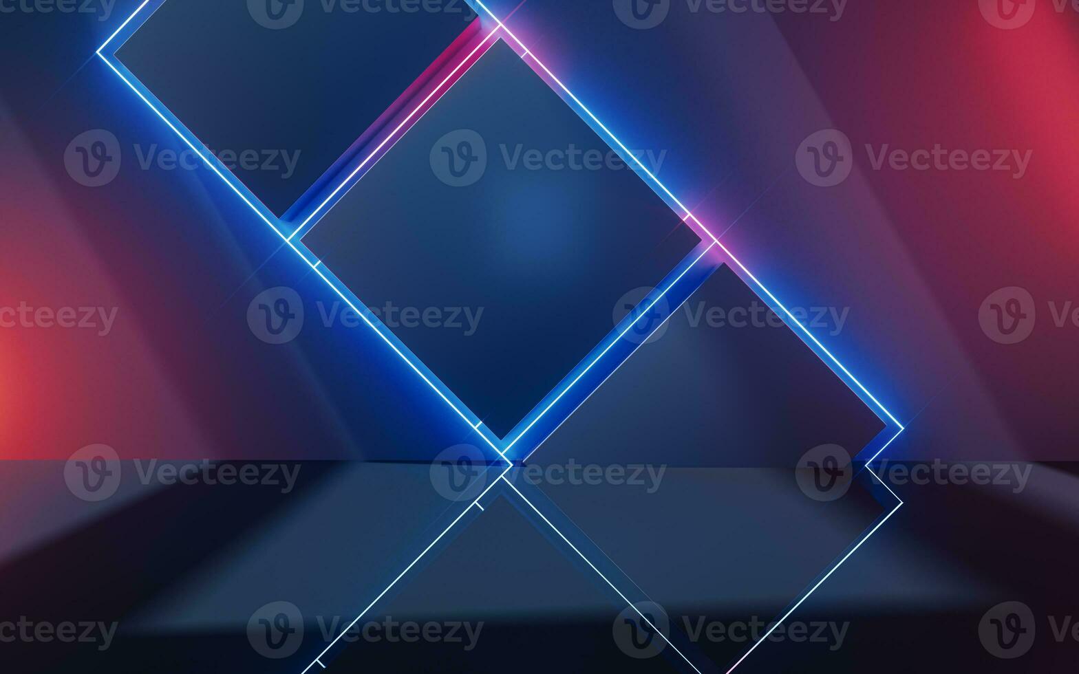 abstrakt geometrisch Struktur mit glühend Neon- Linien, 3d Wiedergabe. foto