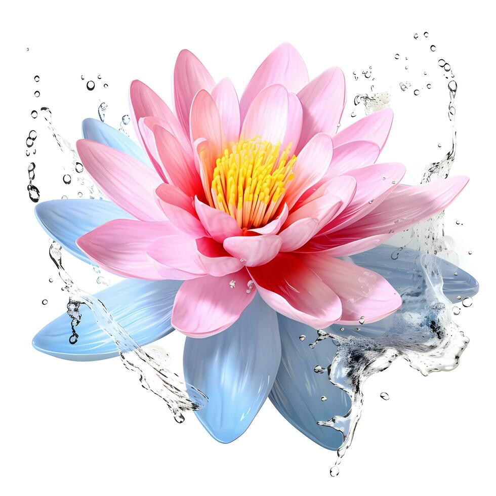 Lotus Spritzen Kunst Illustration, generativ ai foto