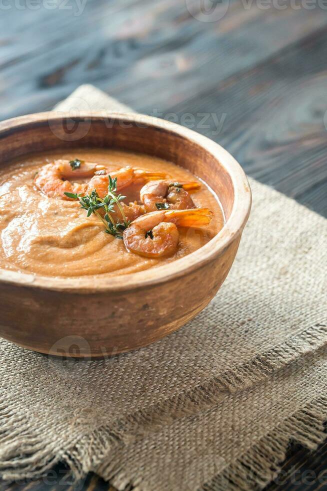 Schüssel von Biskuit Suppe foto