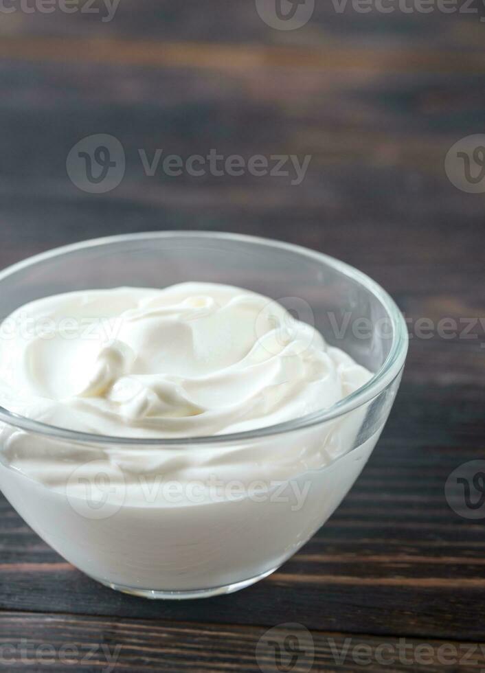 Schüssel von griechisch Joghurt foto