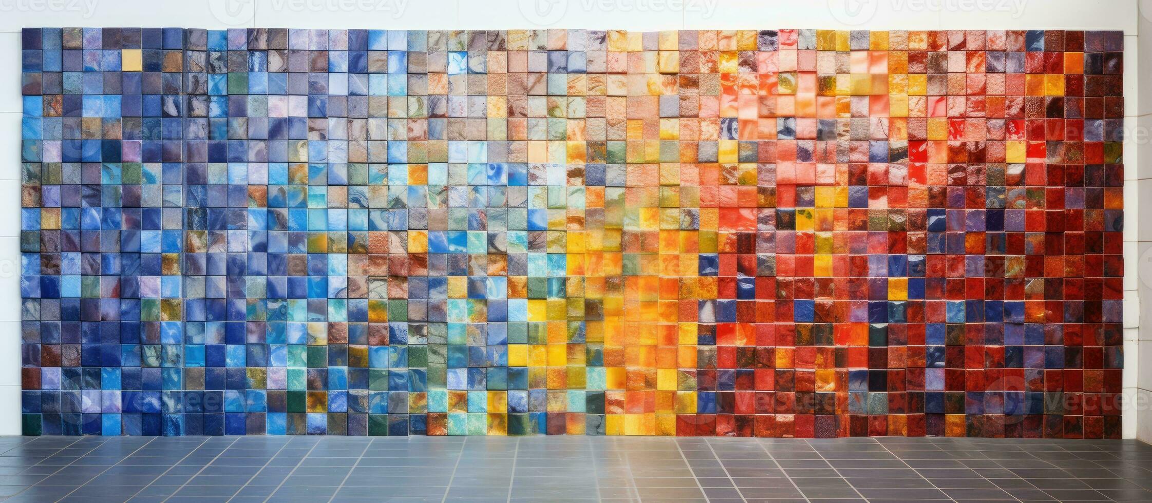 bunt Fliesen benutzt zum dekorieren Wände im ein Mosaik Muster foto