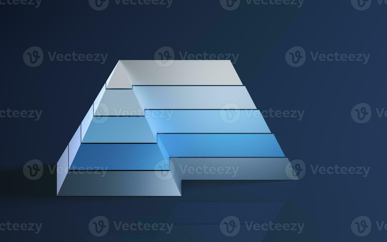 Pyramide Grafik und Daten Analyse, 3d Wiedergabe. foto