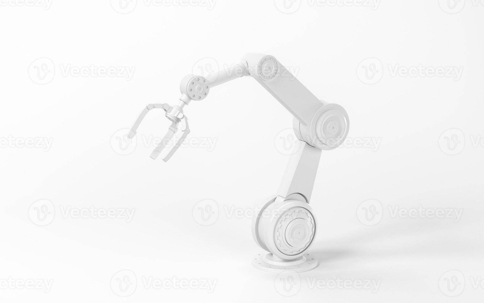 mechanisch Arm mit Weiß Hintergrund, 3d Wiedergabe. foto