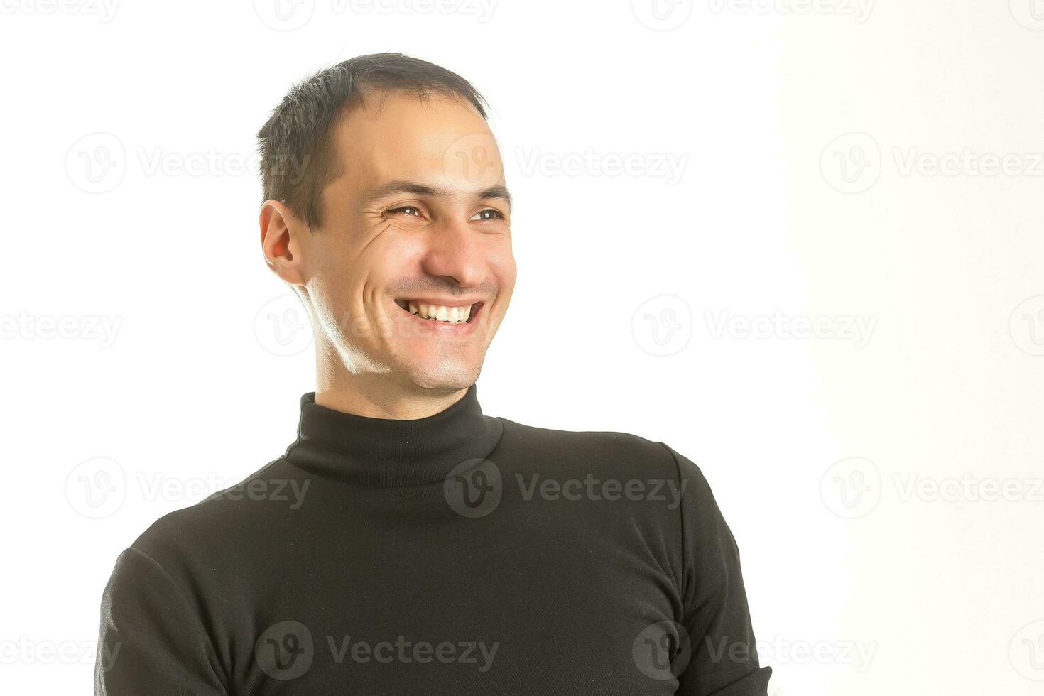 Mann lächelnd Glück sorglos emotional Ausdruck Konzept foto