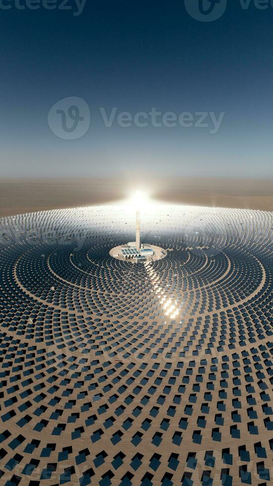 Photovoltaik Leistung Generation, Solar- Thermal- Leistung Bahnhof im dunhuang, China. foto