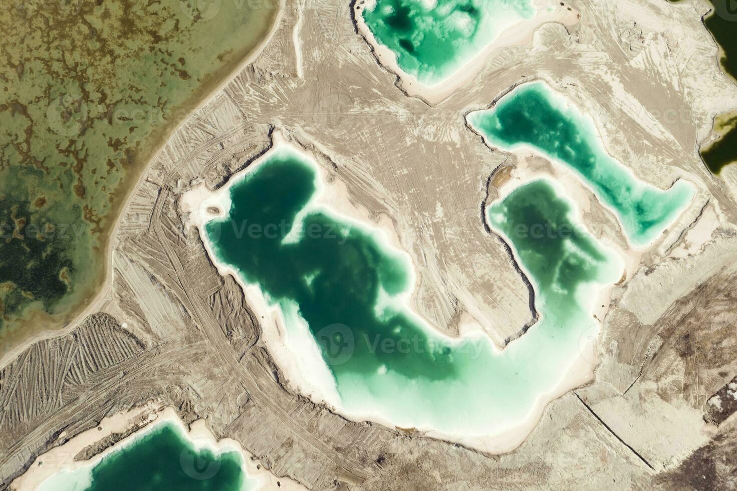 Antenne von Salz- Seen, natürlich Landschaft im qinghai, China. foto