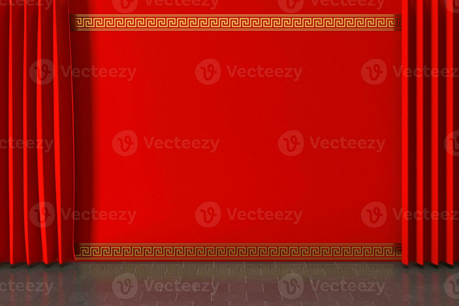 Chinesisch Stil rot Hintergrund, Festival Dekoration, 3d Wiedergabe. foto