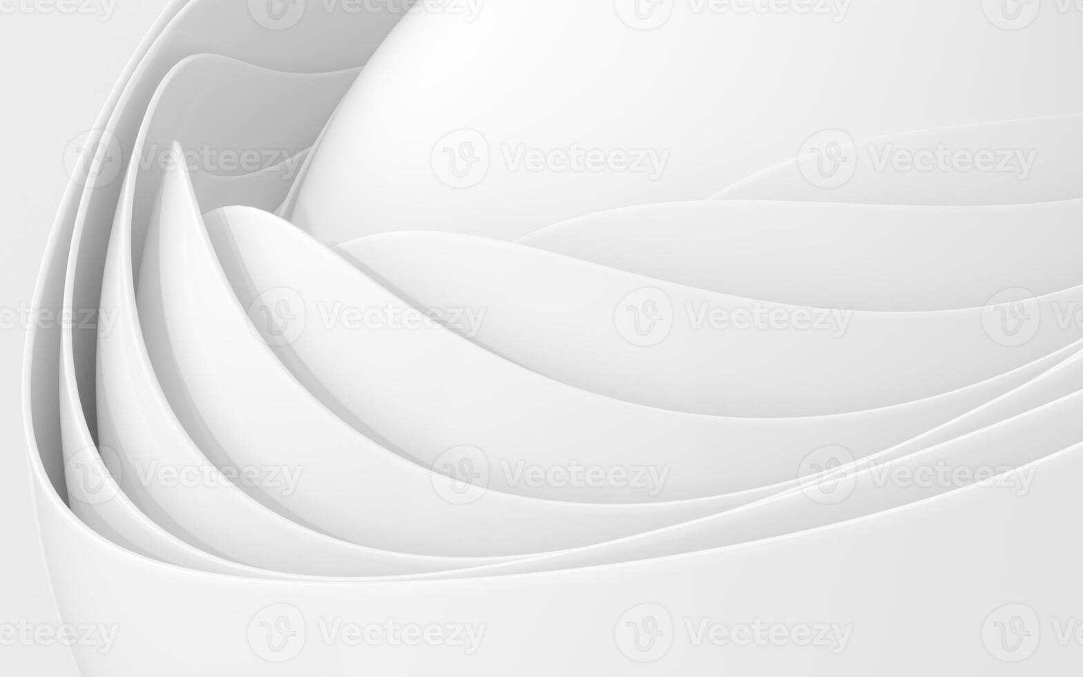 Weiß Kurven mit abstrakt Geometrie, 3d Wiedergabe. foto