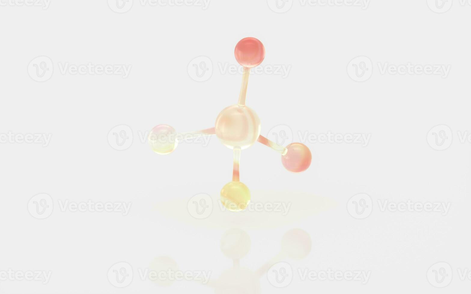 Gradient Moleküle mit Weiß Hintergrund, 3d Wiedergabe. foto