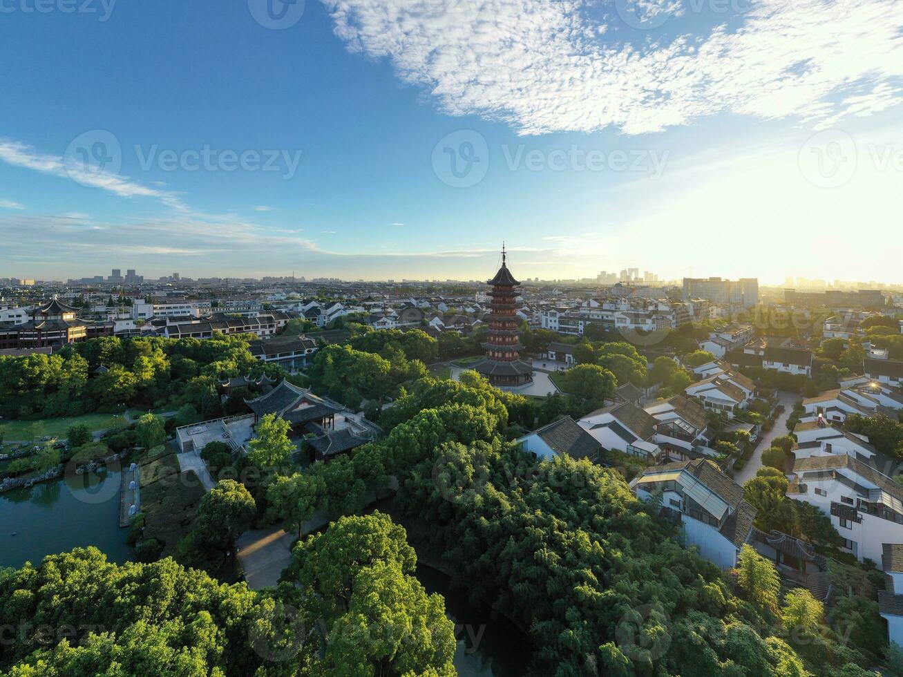 alte Stadt Kreis im Suzhou, China. klassisch Jahrgang die Architektur. foto