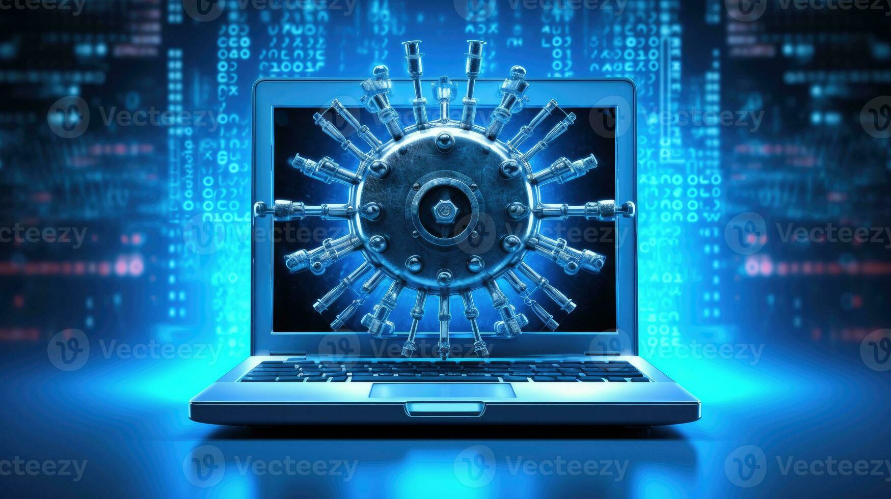 Cyber Sicherheit Konzept. geschlossen Vorhängeschloss auf Laptop Bildschirm foto