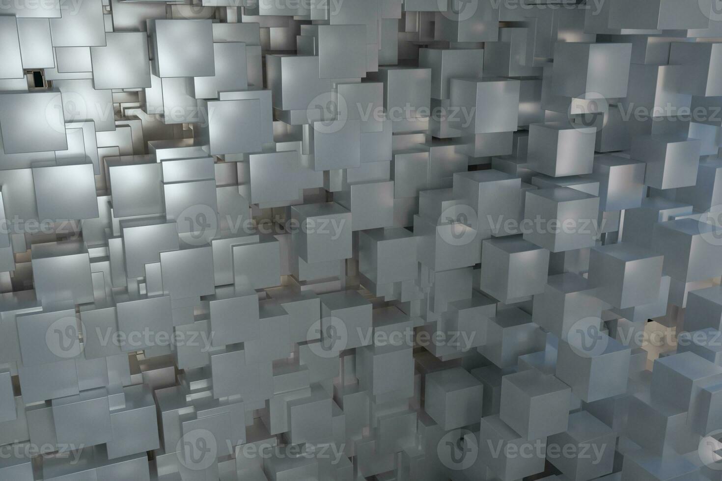 das Zimmer gemacht von Würfel, im dreidimensional Raum, 3d Wiedergabe. foto