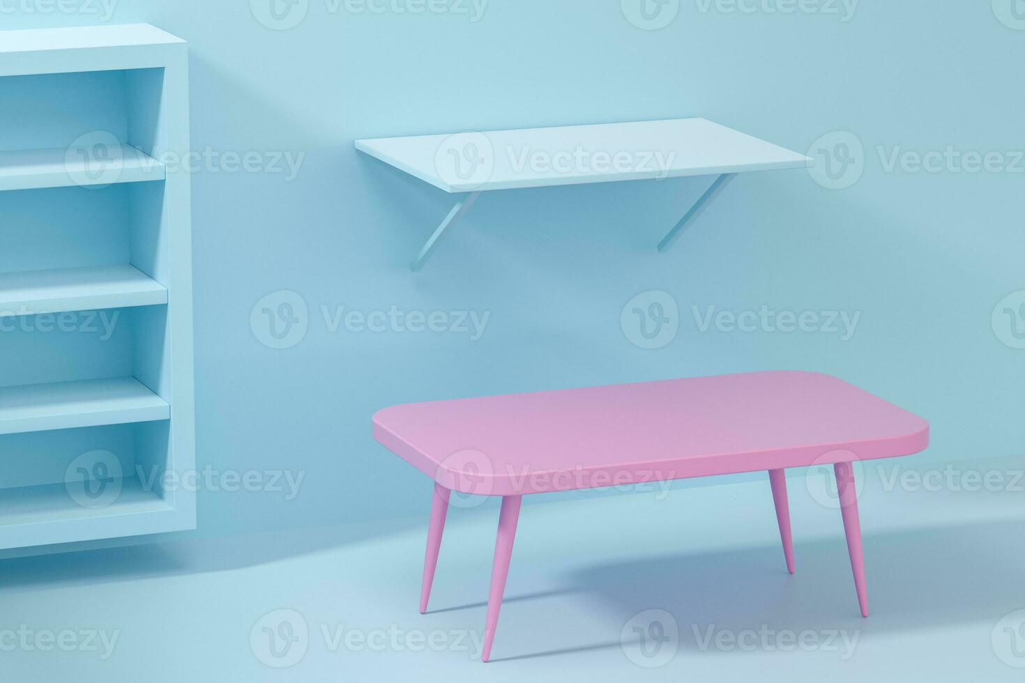 Modell- von Möbel im das Leben Zimmer, 3d Wiedergabe. foto