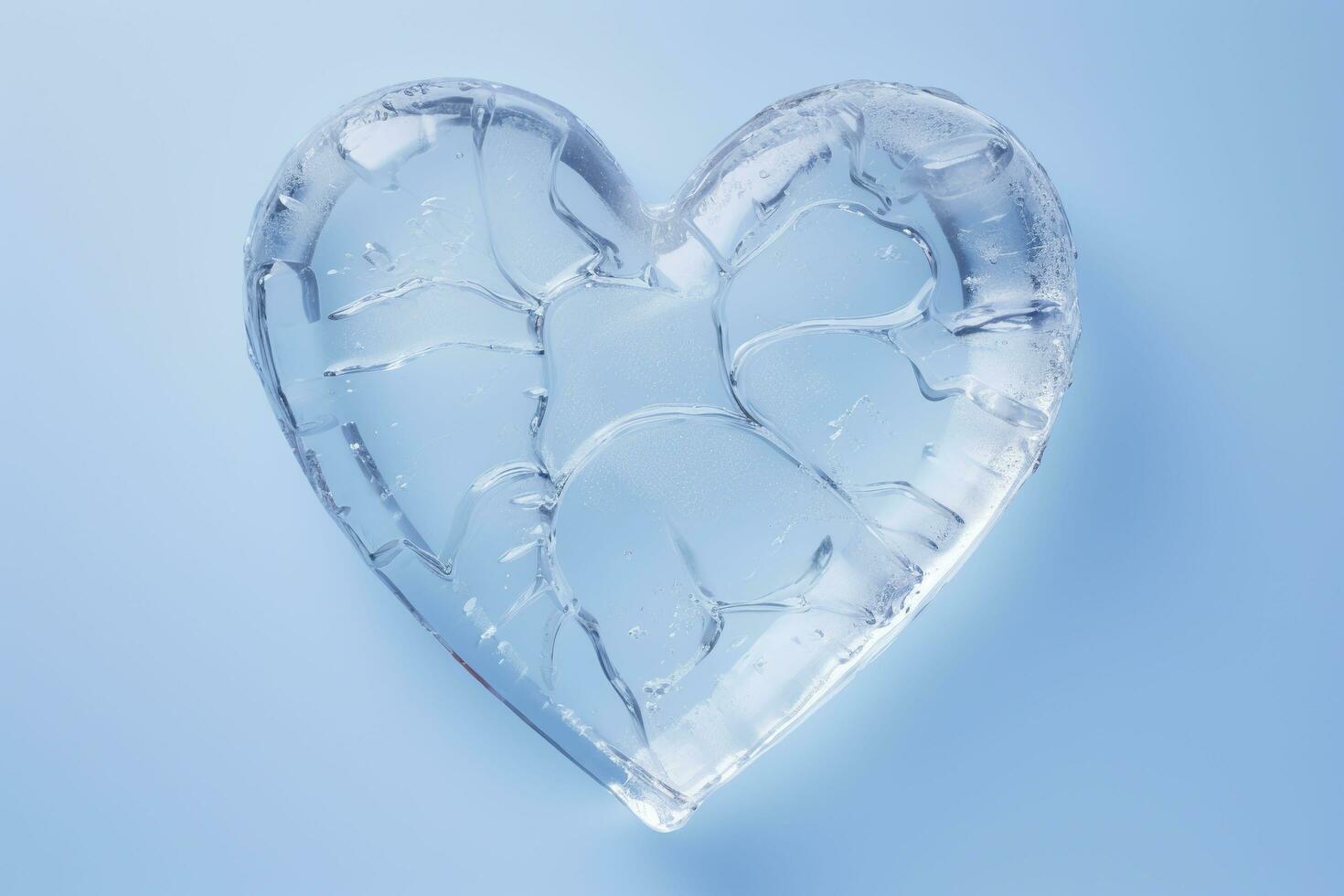 Herz gemacht von Eis auf ein Blau Hintergrund. Valentinstag Tag. foto