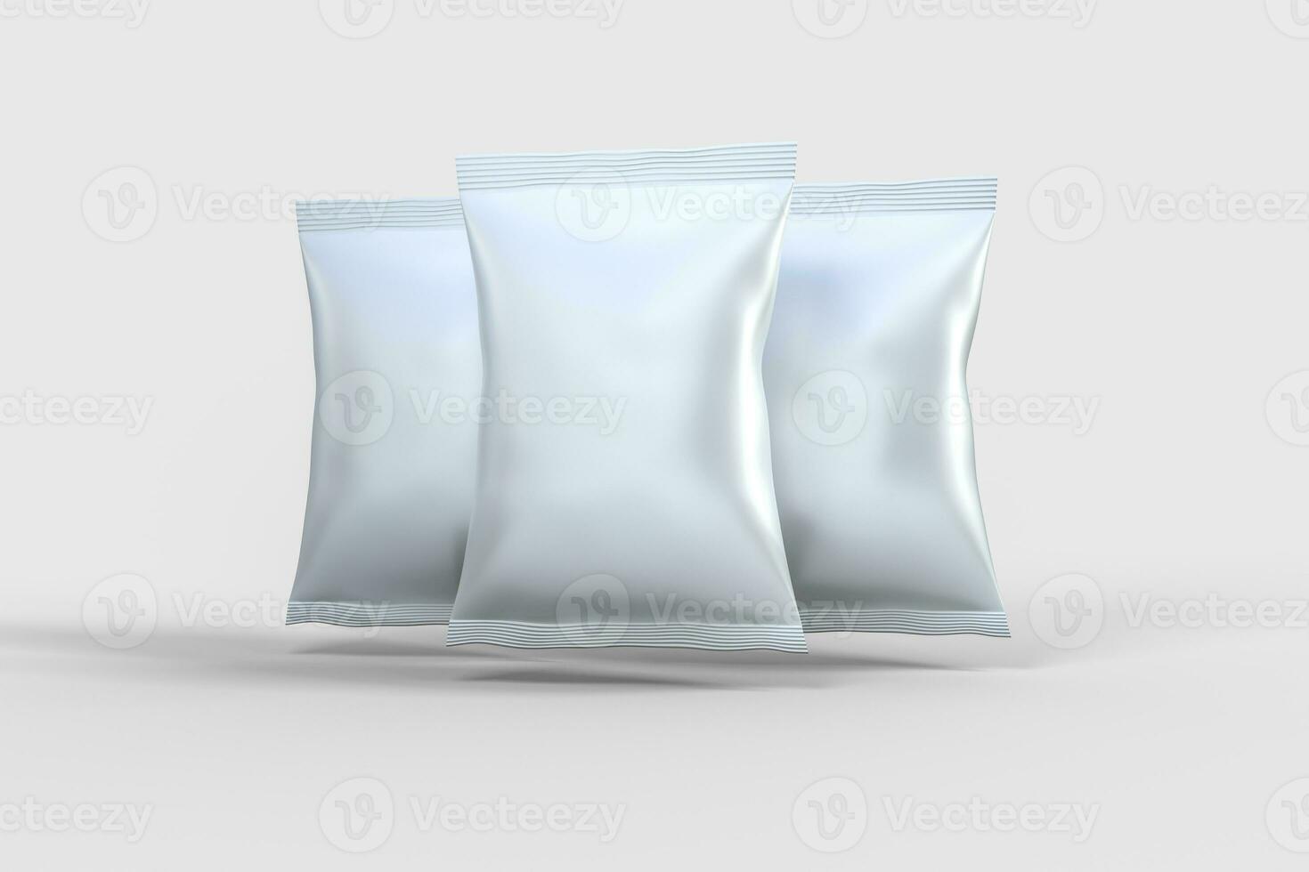 3d Wiedergabe, Weiß Verpackung Taschen mit Weiß Hintergrund foto