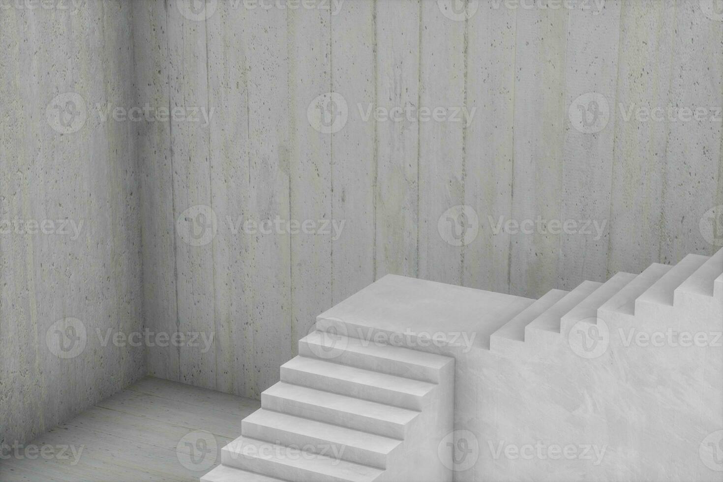 das Treppe im das Tageslicht mit Weiß Hintergrund, 3d Wiedergabe. foto