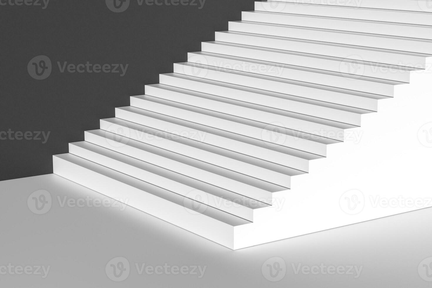 das Treppe im das Tageslicht mit Weiß Hintergrund, 3d Wiedergabe. foto