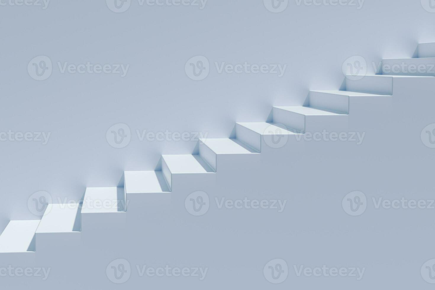 das Treppe im das Tageslicht mit Weiß Hintergrund, 3d Wiedergabe. foto