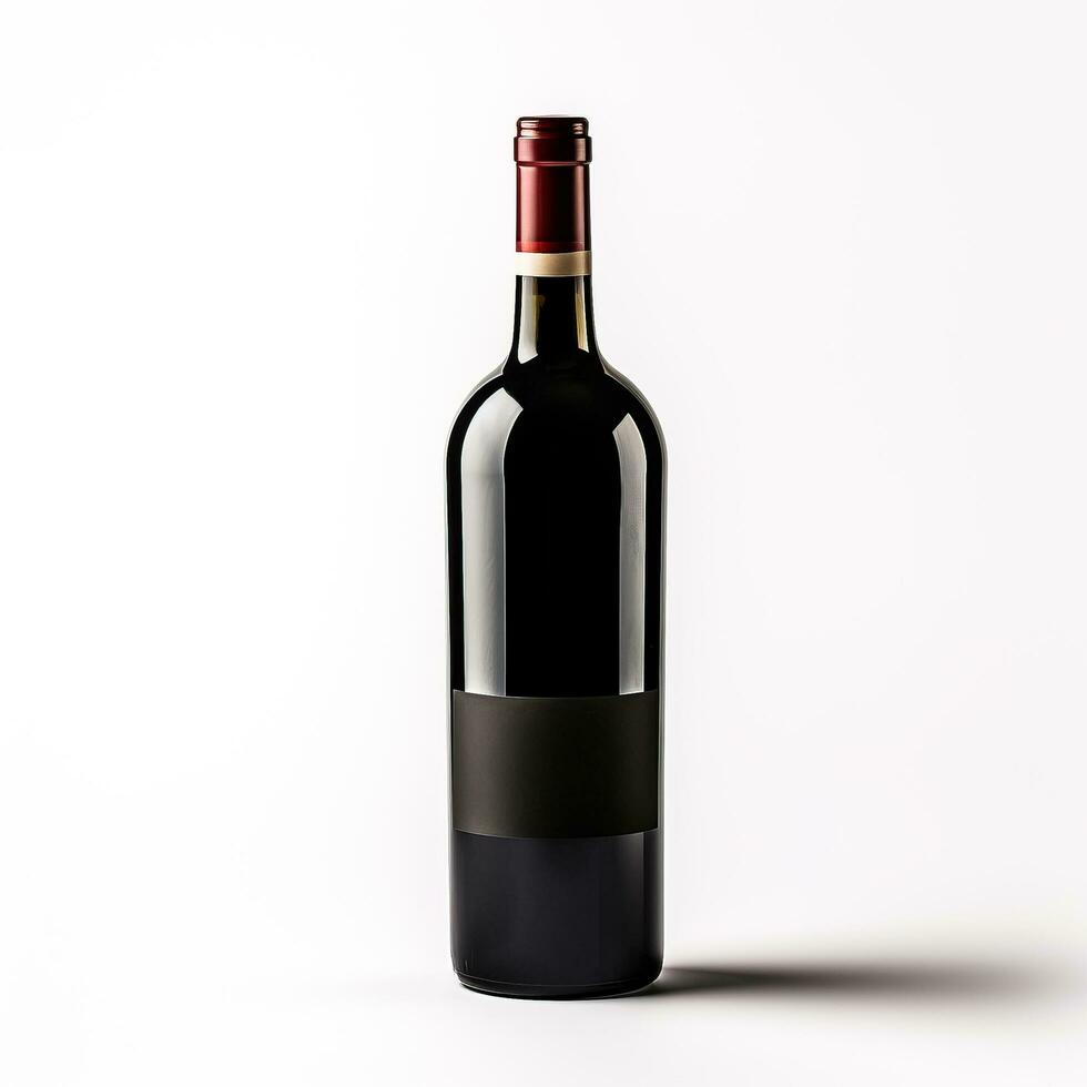ein Flasche von rot Wein isoliert auf Weiß Hintergrund foto