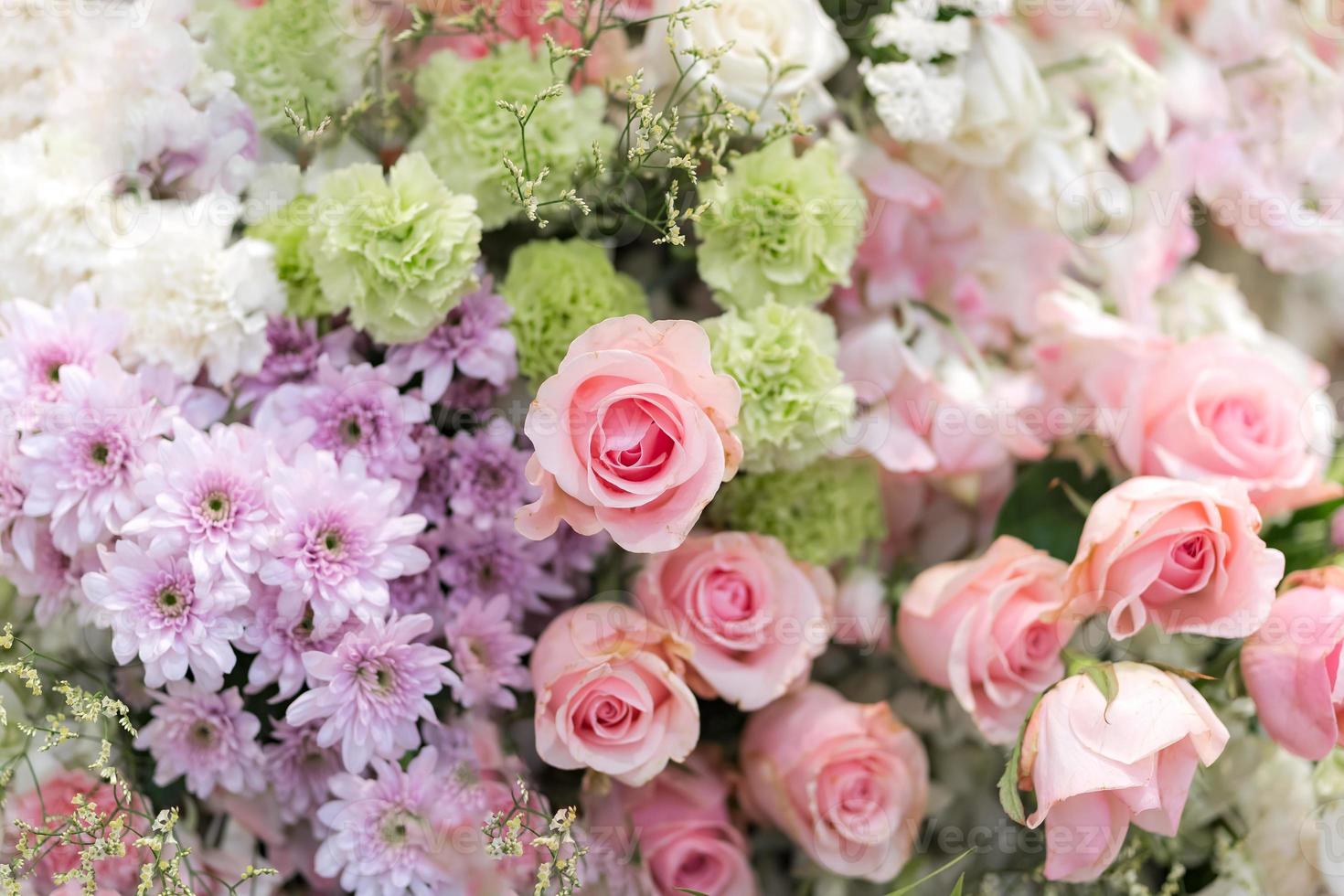 gemischte Hochzeitsblume, mehrfarbiger Blumenhintergrund foto