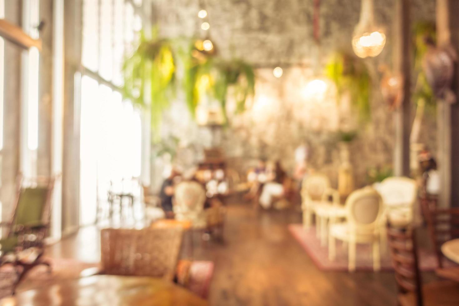 abstrakte Unschärfe und defokussiertes Restaurant und Café Café Interieur foto
