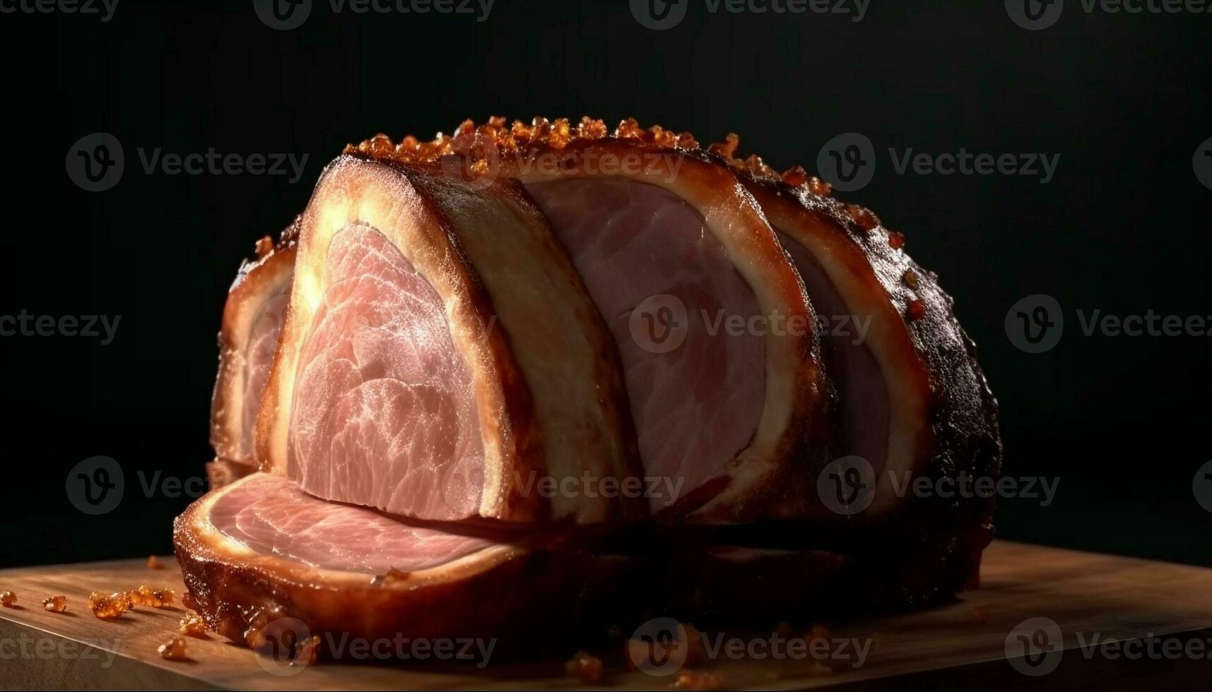 Frische und Geschmack im ein schließen oben von gegrillt Schweinefleisch generiert durch ai foto