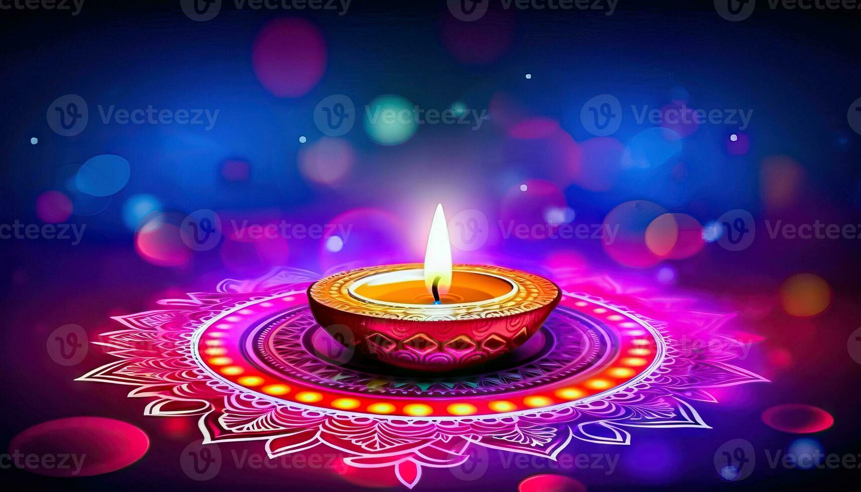 Diwali Festival von Beleuchtung - - beschwingt und bunt - - generativ ai foto