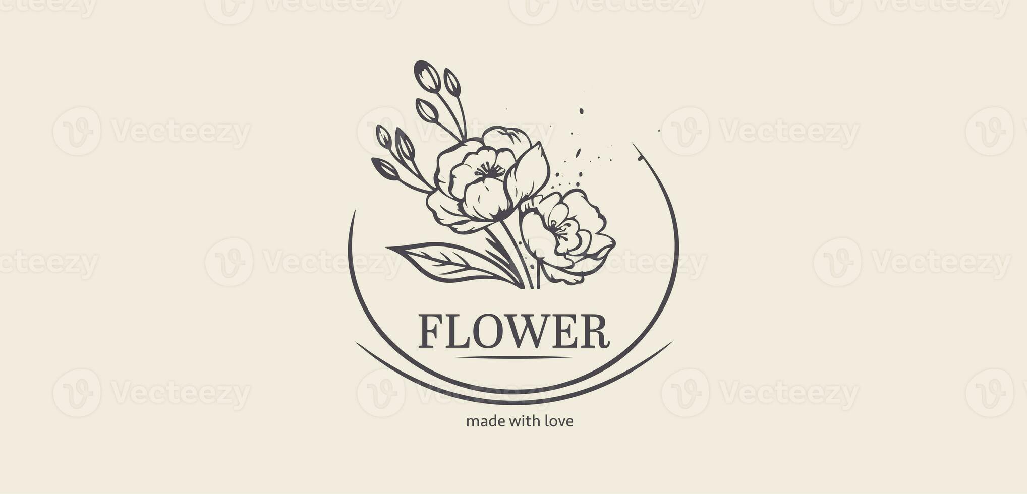 Vektor Logo zum Blume Geschäft, Luxus Schönheit Salon, Mode, Hautpflege, Kosmetik. foto