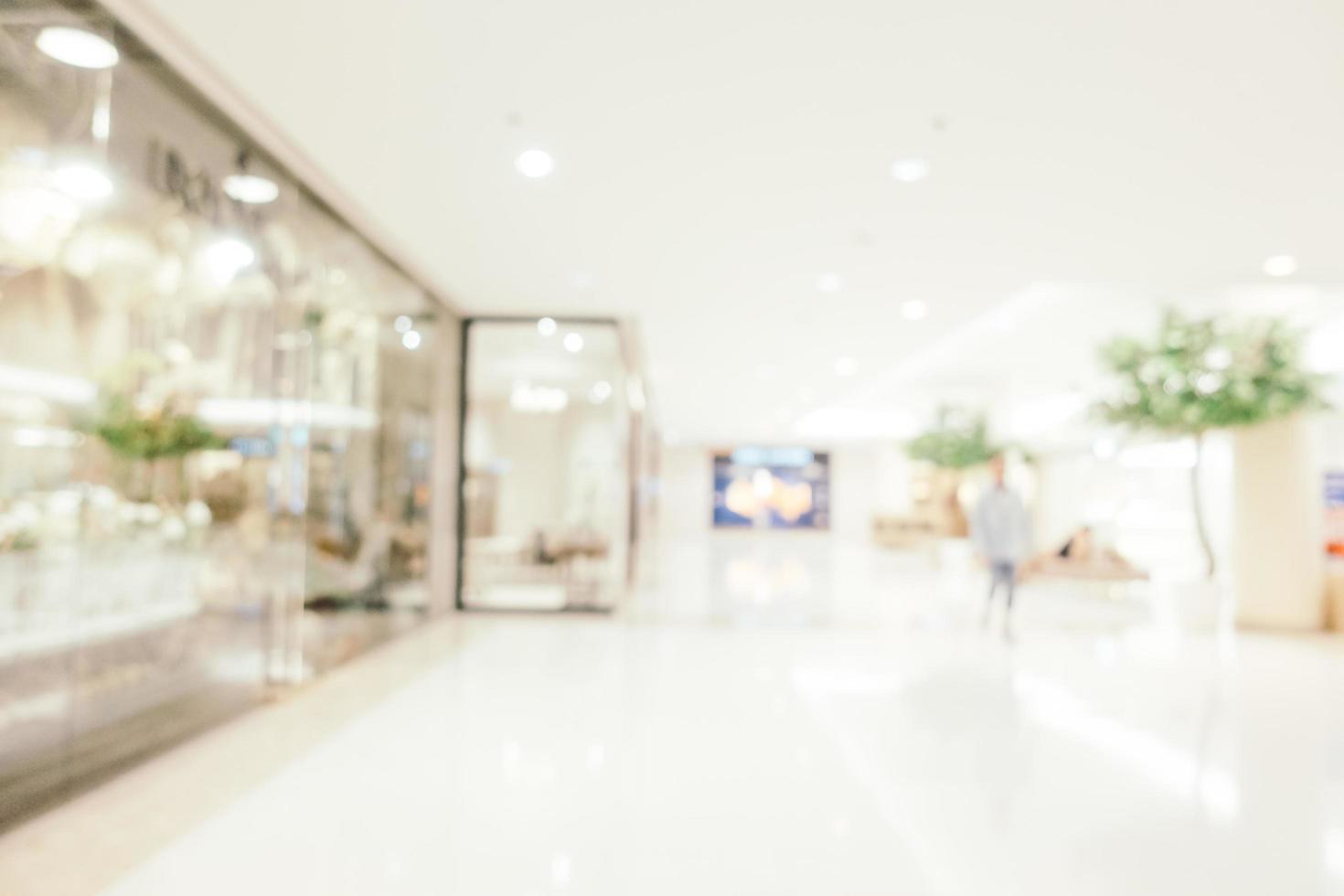 abstrakte Unschärfe und defokussiertes Luxuseinkaufszentrum des Kaufhausinnenraums für Hintergrund foto